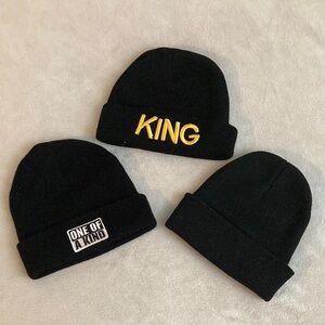 3 unbranded beanies